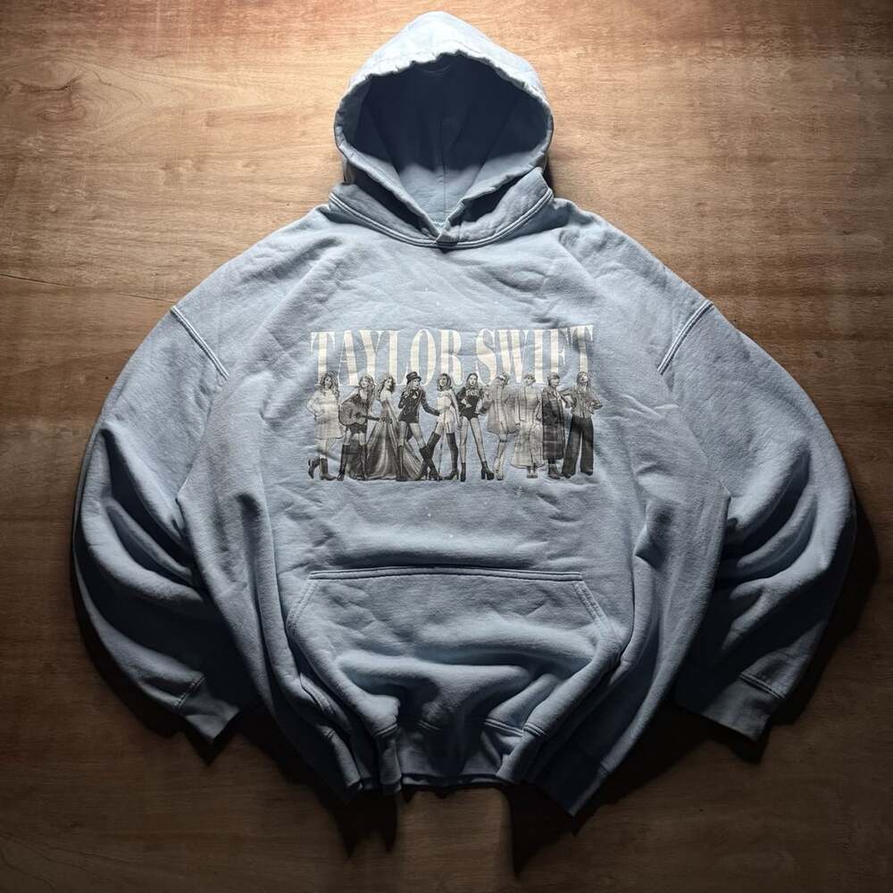 Taylor Swift Midnights Eras Graphic Hoodie Blue Oversized Pop Music Sweatshirt